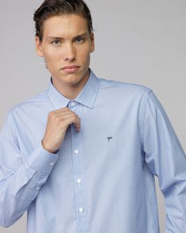 BLUE MEN'S COTTON SHIRT 1D25FW5007LS1301