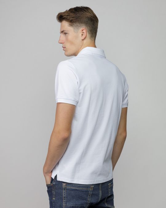 WHITE MEN'S SHORT SLEEVE POLO SHIRT 1D25FW4031SS2405