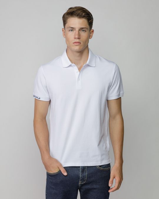 WHITE MEN'S SHORT SLEEVE POLO SHIRT 1D25FW4031SS2405