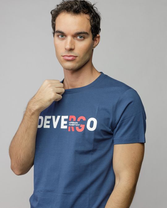 BLUE MEN'S SHORT SLEEVE T-SHIRT 1D25FW4043SS0105