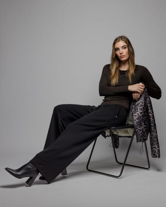 BROWN WOMEN'S LONG SLEEVE T-SHIRT 2D25FW4564LS0205