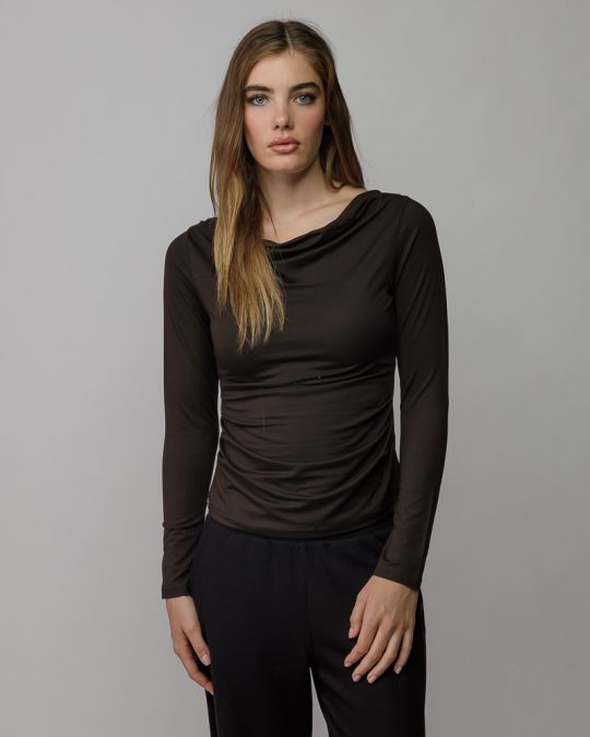 BROWN WOMEN'S LONG SLEEVE T-SHIRT 2D25FW4564LS0205