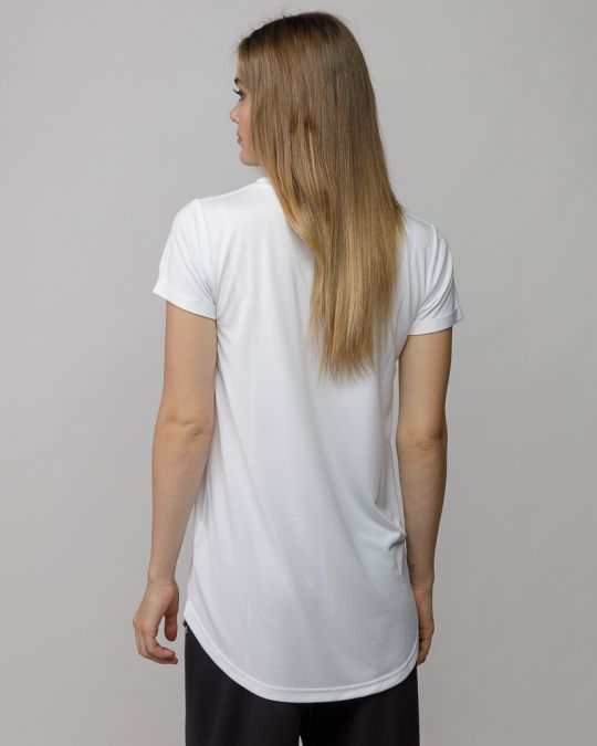 WHITE WOMEN'S V-NECK SHORT SLEEVE T-SHIRT 2D25FW4511SS0105