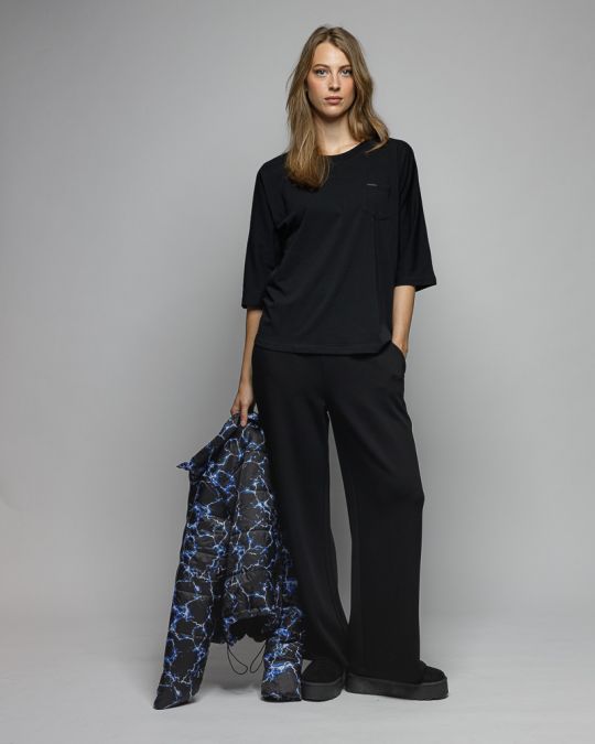 BLACK WOMEN'S SHORT SLEEVE T-SHIRT 2D25FW4520SS0224