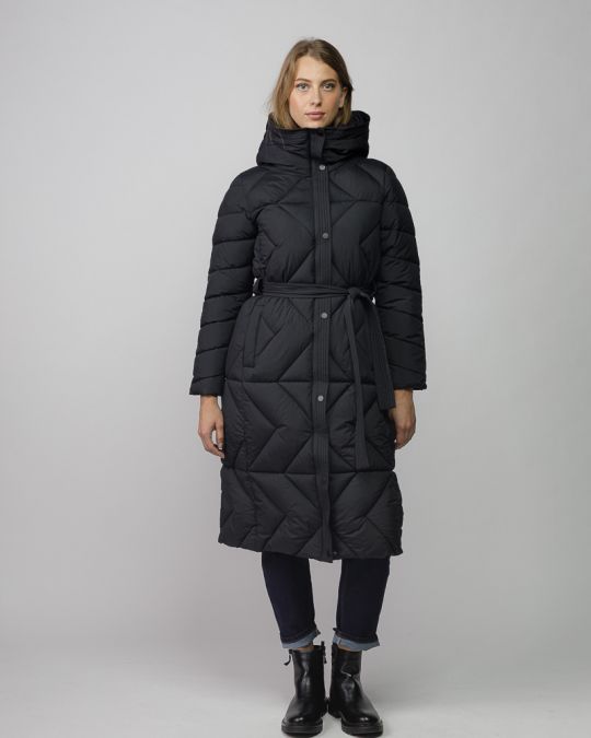 BLACK WOMEN'S LONG WINTER COAT 2D25FW3577KA1600