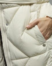 BEIGE WOMEN'S LONG WINTER COAT