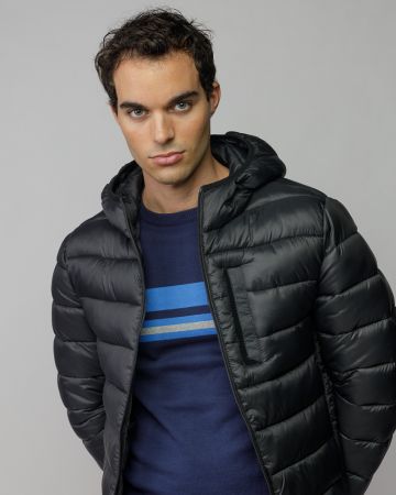 BLACK MEN'S COAT 1D25FW3039KA1600