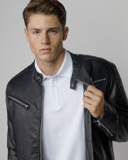 BLACK MEN'S VEGAN LEATHER COAT