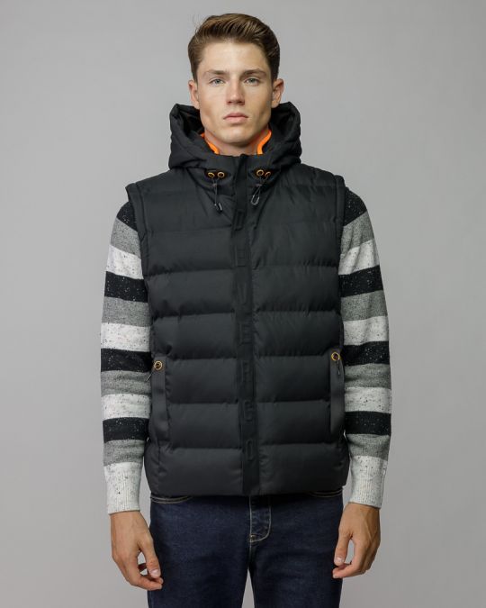 BLACK MEN'S HOODED VEST 1D25FW7070SL1600