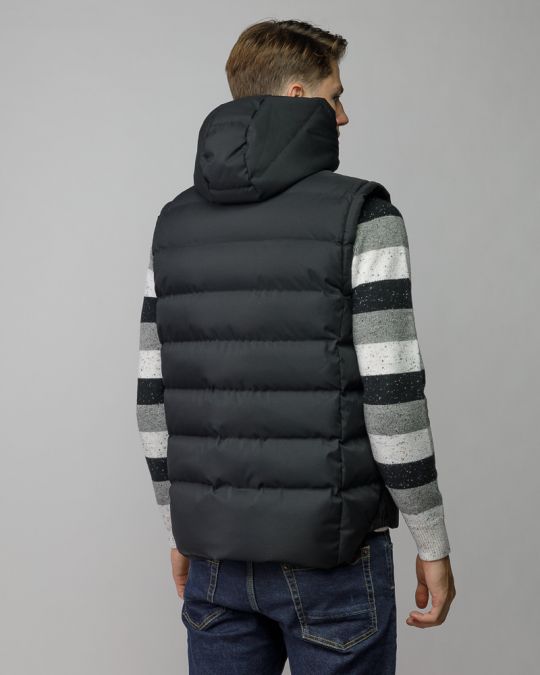 BLACK MEN'S HOODED VEST 1D25FW7070SL1600