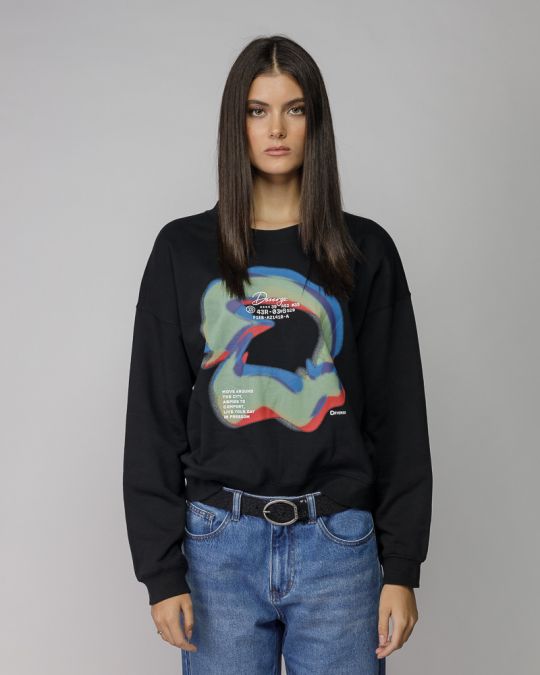 BLACK WOMEN'S SWEATER 2D25FW4593LS0705