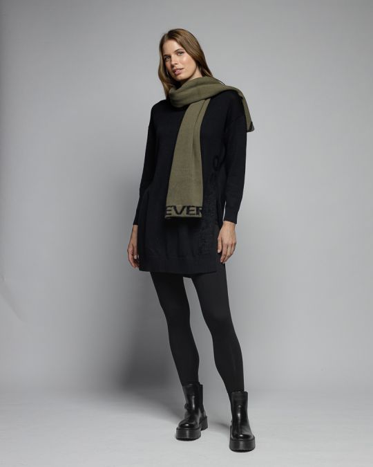 BLACK WOMEN'S KNITTED DRESS 2D25FW9522DR1101