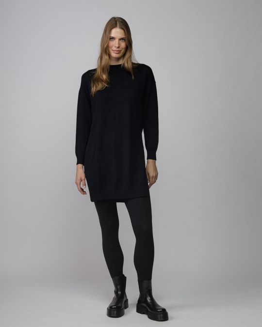 BLACK WOMEN'S KNITTED DRESS 2D25FW9522DR1101