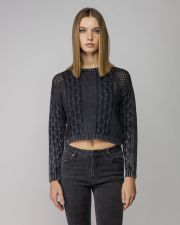 GREY WOMEN'S KNITTED SWEATER