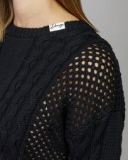 BLACK WOMEN'S KNITTED SWEATER