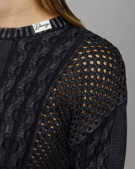 GREY WOMEN'S KNITTED SWEATER 2D25FW6520LS1124