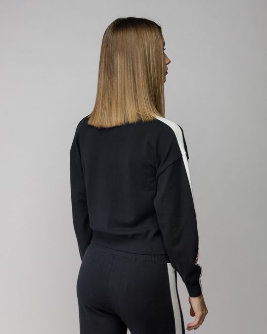 BLACK WOMEN'S KNITTED TURTLENECK SWEATER 2D25FW6531LS1101