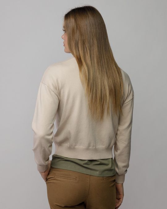 WHITE WOMEN'S KNITTED TURTLENECK SWEATER 2D25FW6531LS1101