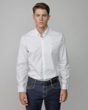 WHITE MEN'S POPLIN SHIRT