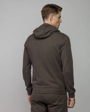 BROWN MEN'S ZIP SWEATER