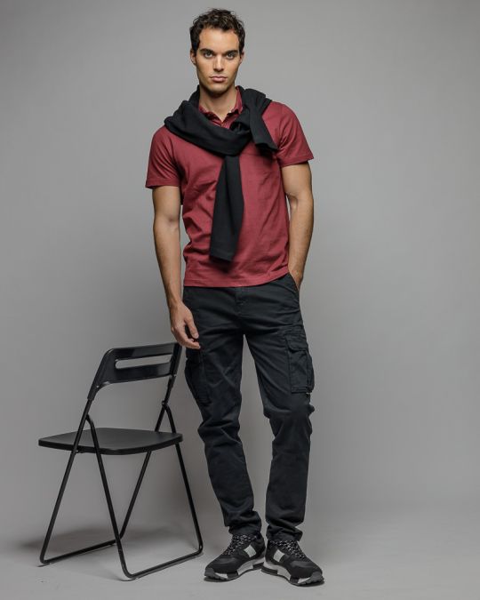 BORDEAUX MEN'S SHORT SLEEVE POLO SHIRT 1D25FW4030SS0405