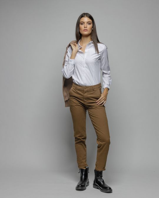 YELLOW WOMEN'S CHINO PANTS 2D25FW1541LP6106