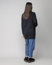 BLACK WOMEN'S LONG ZIP CARDIGAN