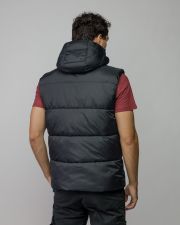 BLACK MEN'S HOODED VEST