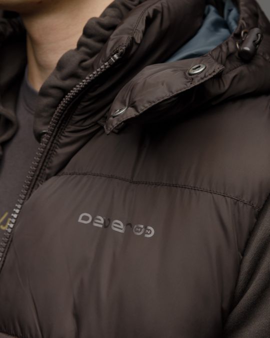 BROWN MEN'S HOODED VEST 1D25FW7002SL1600