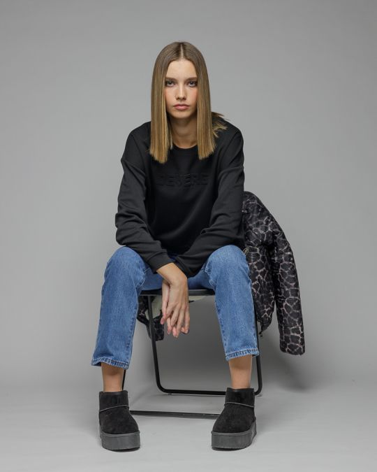 BLACK WOMEN'S SWEATER 2D25FW4594LS1201