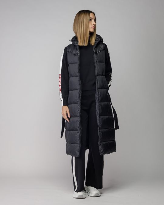 BLACK WOMEN'S LONG VEST 2D25FW7520SL1600