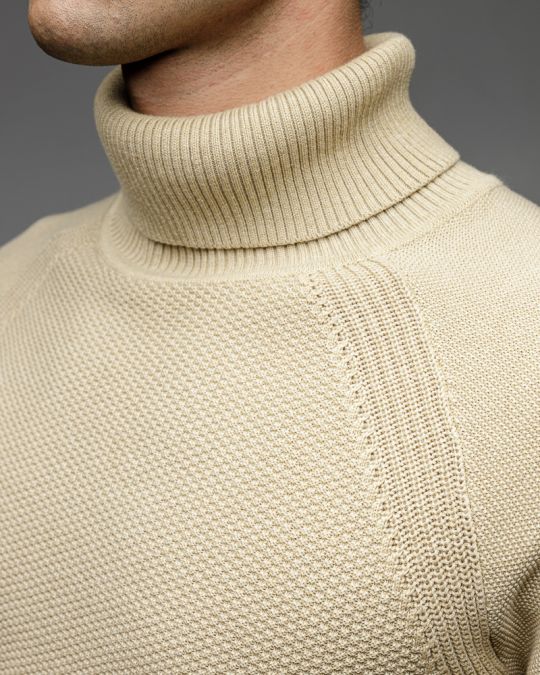 GREY MEN'S KNITTED TURTLENECK SWEATER 1D25FW6017LS1101