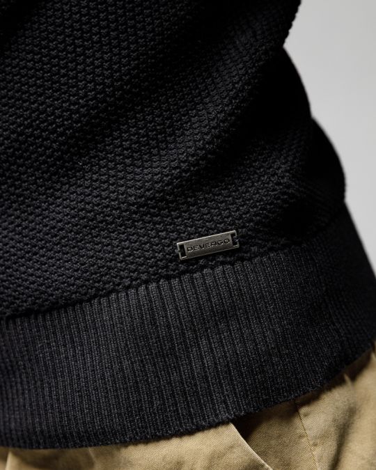 BLACK MEN'S KNITTED TURTLENECK SWEATER 1D25FW6017LS1101