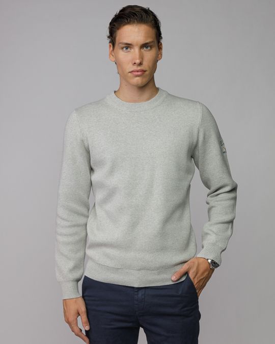 BEIGE MEN'S KNITTED SWEATER 1D25FW6031LS1101