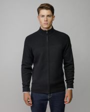 BLACK MEN'S KNITTED CARDIGAN