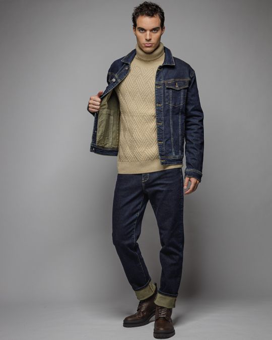 BLUE MEN'S DENIM JACKET 1D25FW7077KA6106