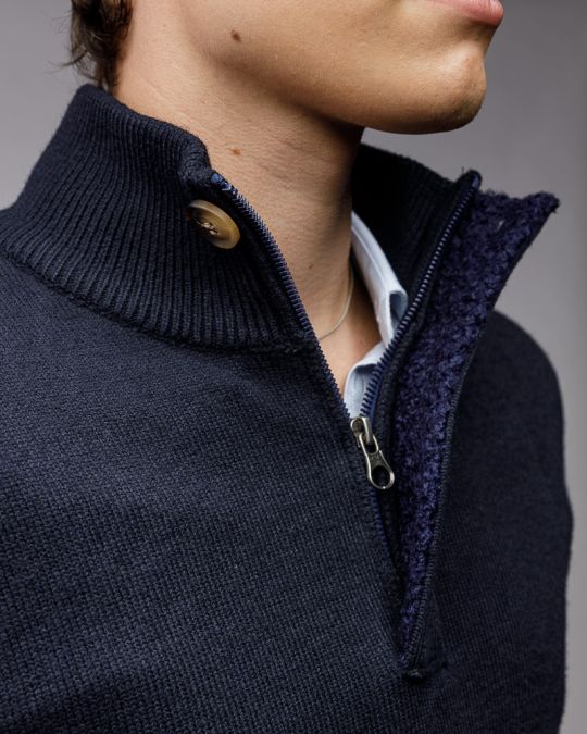 BLUE MEN'S KNITTED SWEATER 1D25FW6033LS1101