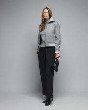 GREY WOMEN'S FABRIC JACKET
