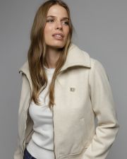 WHITE WOMEN'S FABRIC JACKET