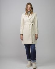 WHITE WOMEN'S FABRIC COAT