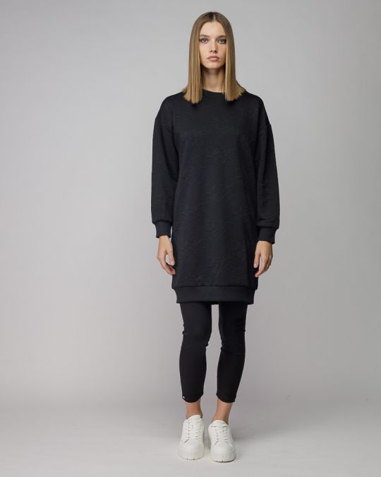 BLACK WOMEN'S JACQUARD DRESS 2D25FW9550DR1201