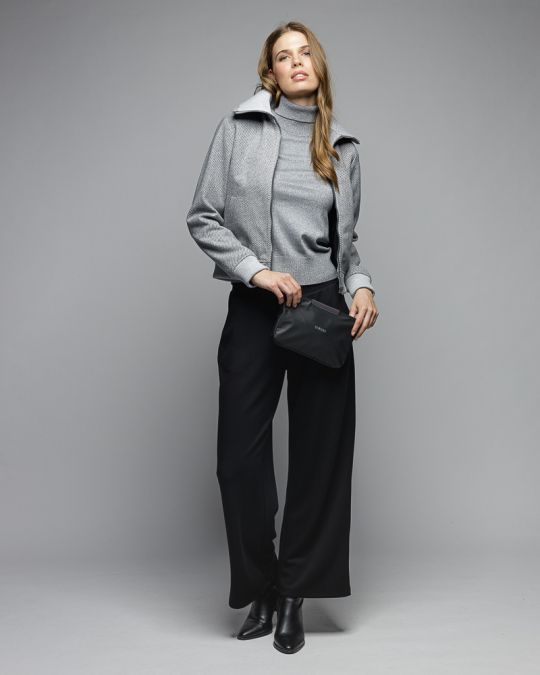 SILVER WOMEN'S KNITTED TURTLENECK SWEATER 2D25FW6540LS1101