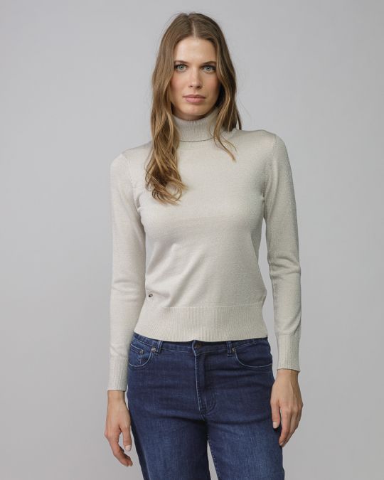 GOLD WOMEN'S KNITTED TURTLENECK SWEATER 2D25FW6540LS1101