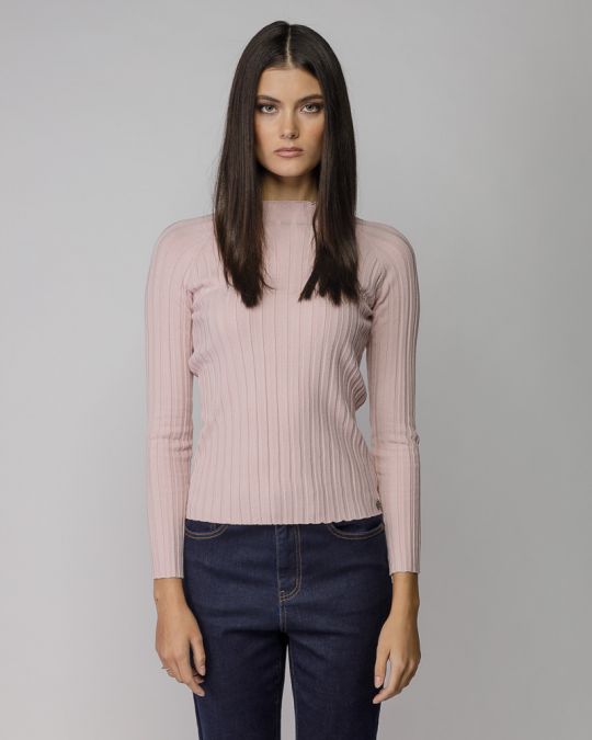 PINK WOMEN'S KNITTED SWEATER 2D25FW6544LS1101
