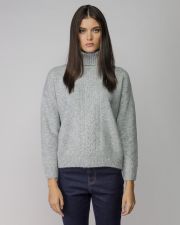 GREY WOMEN'S KNITTED SWEATER