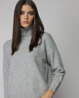 GREY WOMEN'S KNITTED SWEATER 2D25FW6551LS1101