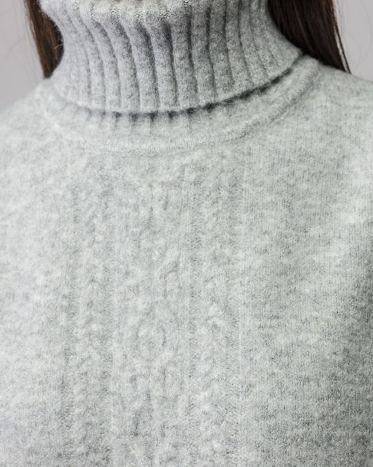 GREY WOMEN'S KNITTED SWEATER 2D25FW6551LS1101