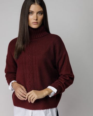BORDEAUX WOMEN'S KNITTED SWEATER 2D25FW6551LS1101