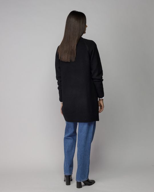 BLACK WOMEN'S KNITTED CARDIGAN 2D25FW6553KA1101