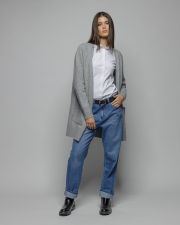 GREY WOMEN'S KNITTED CARDIGAN